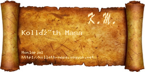 Kolláth Masa névjegykártya